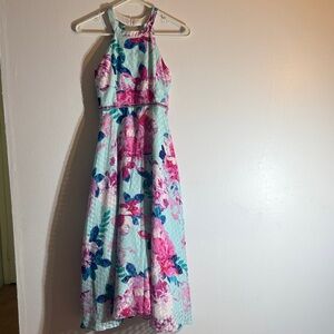 Tween diva Floral Kids Dress - Pink and Blue for girls size 10